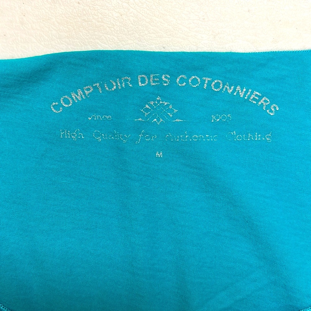 💥TOPS SALE💥 COMPTOIR DES COTONNIERS LONG SLEEVE T-SHIRT IN TURQUOISE - Picture 4 of 4